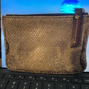 Dooney & Bourke 1975 vintage leather wallet. Snake skin out side red interior